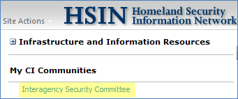 HSIN-CI Communities With User Information Highlighted
