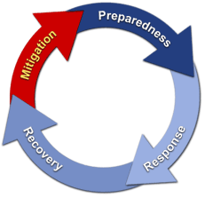 a repeat of the process graphic, with Mitigation highlighted 