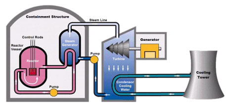 Power Generating Process at the Blue Water Pressurized Water Reactor